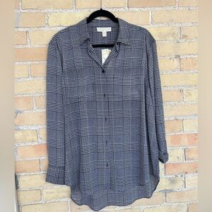 NWT MICHAEL by Michael Kors Black Checked Blouse